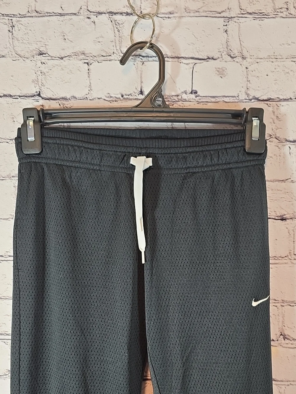 Nike Girls Black Snap-Button Athletic Joggers Size M 10/12